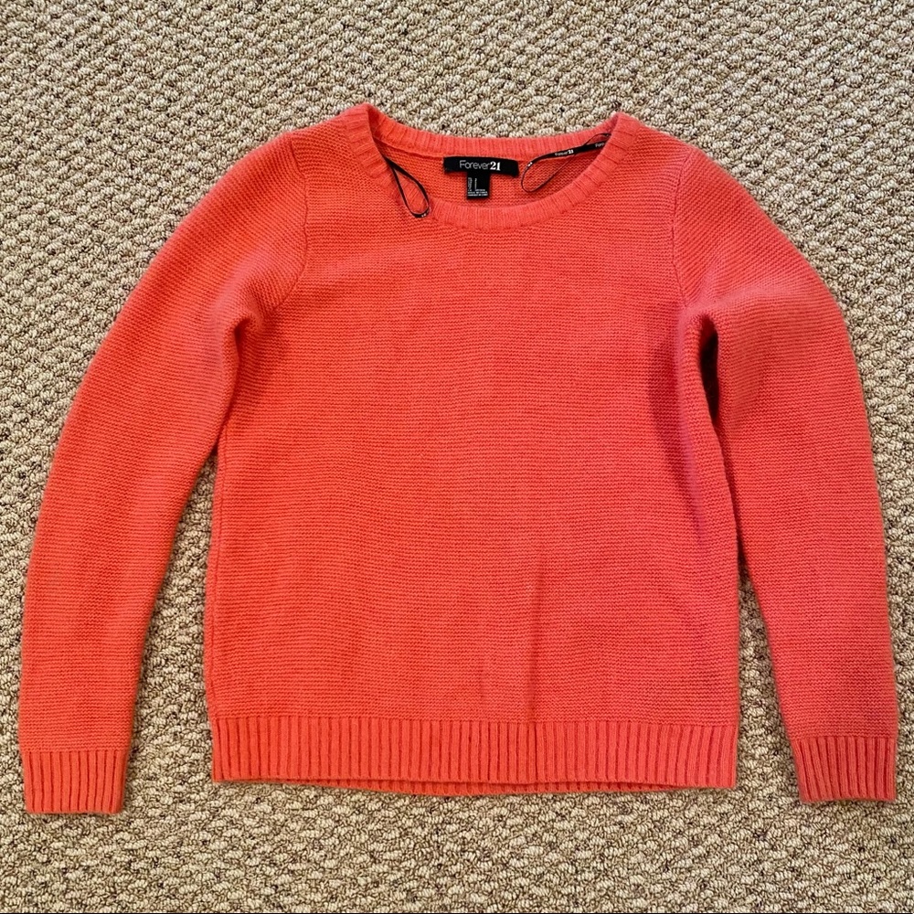 F21 red orange sweater size S!